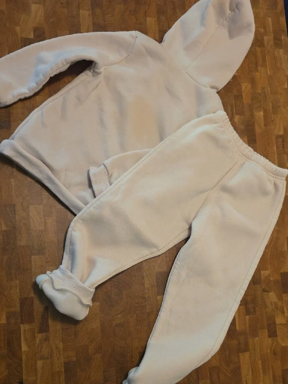 Cream Kids Hoodie & Joggers Set with Penguin Print 5/6